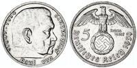 Drittes Reich - Deutschland 5 Mark Hindenburg seltenes Jahr -