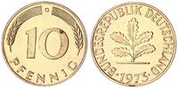 10 Pfennig 1973 G Deutschland Variante mit durchgehenden Grannen prägefrisch