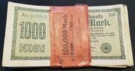 Weimarer Republik Lot 57x 1000Mark mit orig. Banderole -