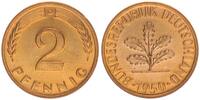 BRD 2 Pfennig Prachtexemplar -