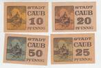 Deutschland / Caub 4 Notgeldscheine Deutschland / Caub, 4 Notgeldscheine -