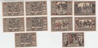 Deutschland/ Belgard, Pommern 25 Pfennig-2 Mark Sparkasse der Stadt, 5 Notgeldscheine -
