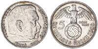 Drittes Reich 5 Mark Paul von Hindenburg J.367 -