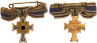 3. Reich Orden Mutterkreuz in Gold Miniatur 21mm an Damenschleife -