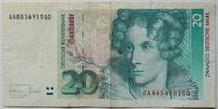 BRD 20 DM Annette von Droste-Hülshoff, Serie GA/G, Deutsche Bundesbank -