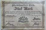 Mühlhausen, Elsaß, Mulhouse 5 Mark Städtische Sparkasse, 2. Ausgabe, Notgeld -