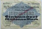 Leipzig, Sachsen 100 Millionen Mark Dresdner Bank auf Darmstädter und Nationalbank, Notgeld -