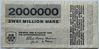 Thüringen, Landesregierung, Weimar 2 Millionen Mark Wz. Flämmchen, Serie D, Bauhaus, Entwurf Herbert Bayer -