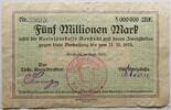 Arnstadt, Thüringen 5 Millionen Mark Landkreis, Notgeld -