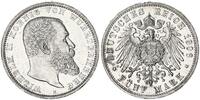 Württemberg 5 Mark Wilhelm II. 1906 F seltenes Jahr nur 64.000 Exemplare! -