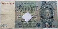 Drittes Reich 100 Reichsmark Justus Liebig, Friedensdruck, Udr-Bst. G, Serie Q, mit HK im Unterdruck -