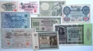Deutsches Reich 1 Mark-5 Milliarden Mark kleine Sammlung von 21 versch. Reichsbanknoten -