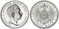Preußen 2 Mark Silber Kaiser Wilhelm II. seltenes Jahr -