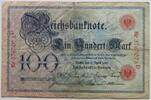 Deutsches Reich 100 Mark Unterdruck-Bst. G, Serie D -