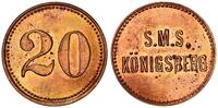 Kolonien: Deutsch-Ostafrika 20 Pfennig SMS Königsberg Schiffsgeld -