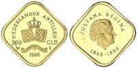 300 Gulden Gold 1980 Niederländische Antillen Königin Juliana-Regina Polierte Platte,minimal berührt