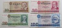 DDR 10, 20, 50, 100 Mark dabei 50 Mark Ersatznote -