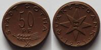 Gotha, Thüringen 50 Pfennig Stadt, Meissner Porzellan, Quäker-Dank, Prozellan-Notgeld -