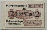 Langensalza, Thüringen 2 Mark Gefangenenlager, Notgeld, Lagergeld -