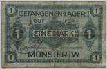 Münster, Westfalen 1 Mark Gefangenen-Lager I, mit Stempel: 34 mm, Notgeld -