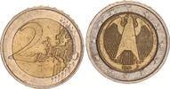BRD 2 Euro Fehlprägung Adlerseite Innenteil mit deutlichem Doppelrand -