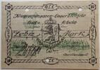 Lechfeld, Bayern 10 Mark o.D. Kriegsgefangenen-Lager, Lageransicht mit Wasserturm und Flieger, Lagergeld entwertert, etwas stempelfleckig auf der...
