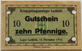 Lechfeld, Bayern 10 Pfennig Kriegsgefangenenlager, Tauenglanzpapier quadrilliert, Lagergeld -