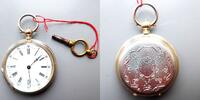 Schweiz, HERREN TASCHENUHR, hübsche DAMEN TASCHENUHR, Schlüsselaufz., aniker Schlüssel, gute Funkt.-ca.1880, -