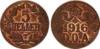 Kolonien Deutsch-Ostafrika 5 Heller DOA J.723 dicker Schrötling, normale Stempel 14 MS/N -