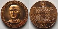 Helmut König Kupfermedaille J.J. Leitzmann, Kulturbund der DDR, 5. Bezirksmünzausstellung Sömmerda, -