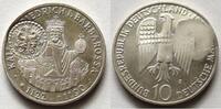 BRD 10 DM Friedrich Barbarossa, mit Gegenstempel: Adler -