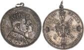 1 Krönungstaler Silber 1861 Preußen Patriotischer Anhänger König Wilhelm I. und Königin Augusta ss-vz