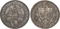 Weimarer Republik 5 Mark Bremerhaven zeitgenössische Umlauffälschung / Fälschung in Blei-Zinn Legierung -