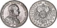Preußen 5 Mark Silber Kaiser in Uniform Wilhelm II -