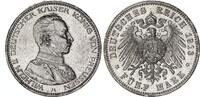 Preußen 5 Mark Silber Kaiser in Uniform Wilhelm II -
