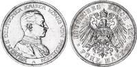 Preußen 5 Mark Silber Kaiser in Uniform Wilhelm II -