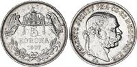 RDR - Österreich Ungarn - Habsburger 5 Korona Silber Kaiser Franz Joseph I. -