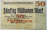 Mühlhausen, Thüringen 50 Millionen Mark Stadt, Notgeld -