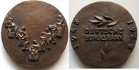Münzwesen schwere Bronzegussmedaille (Eino Räsänen) 20 Jahre Deutsche Bundesbank -
