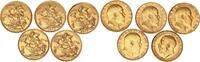 Großbritannien 5x 1 Sovereign Gold 1904-1911 Eduard VII. (1901-1910) /Georg V. (1910-1936) ss-vz