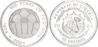 Liberia 10 Dollars Silber 100 Jahre Fußball -