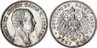 Sachsen 5 Mark Silber König Friedrich August J.136 -