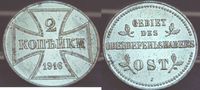 Oberbefehlshaber Ost 2 Kopeken Oberbefehlshaber Ost 2 Kopeken 1916 J, PP, übliche Flecken