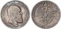 Deutsches Kaiserreich Württemberg 2 Mark Silber 1876 F König Karl  J.172 schön, Patina