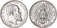 Württemberg 3 Mark Silber 1914 F Wilhelm II. vz-st