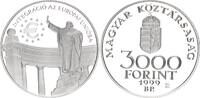 Ungarn 3000 Forint Silber Integration in die Europäische Union -