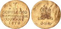 Hamburg 1 Schilling 1778 Goldabschlag zu 1/2 Dukaten ss,gewellt