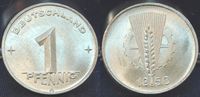 Deutschland / DDR 1 Pfennig Alu DDR 1 Pfennig 1950 A, Prachtexemplar, stempelglanz