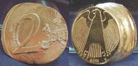 Deutschland Fehlprägung 2 Euro Fehlprägung: 2 Euro 2014 D nur Innenteil (Pille) mit Riffelrand