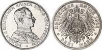 Kaiserreich Preußen 3 Mark Silber Wilhelm II. Büste in Uniform -